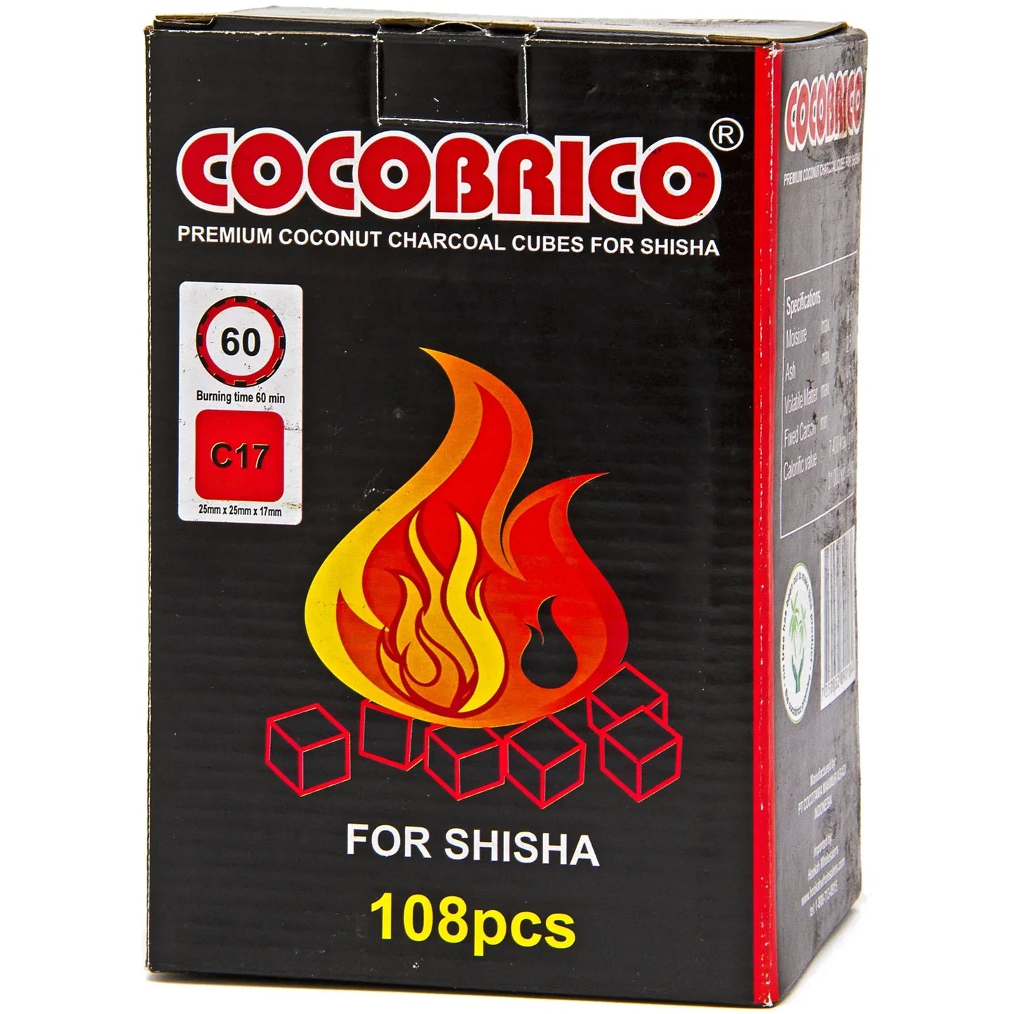 CocoBrico Flat Hookah Charcoal 10kg - Direct Hookahs